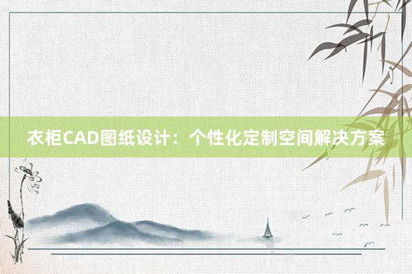 衣柜CAD图纸设计：个性化定制空间解决方案